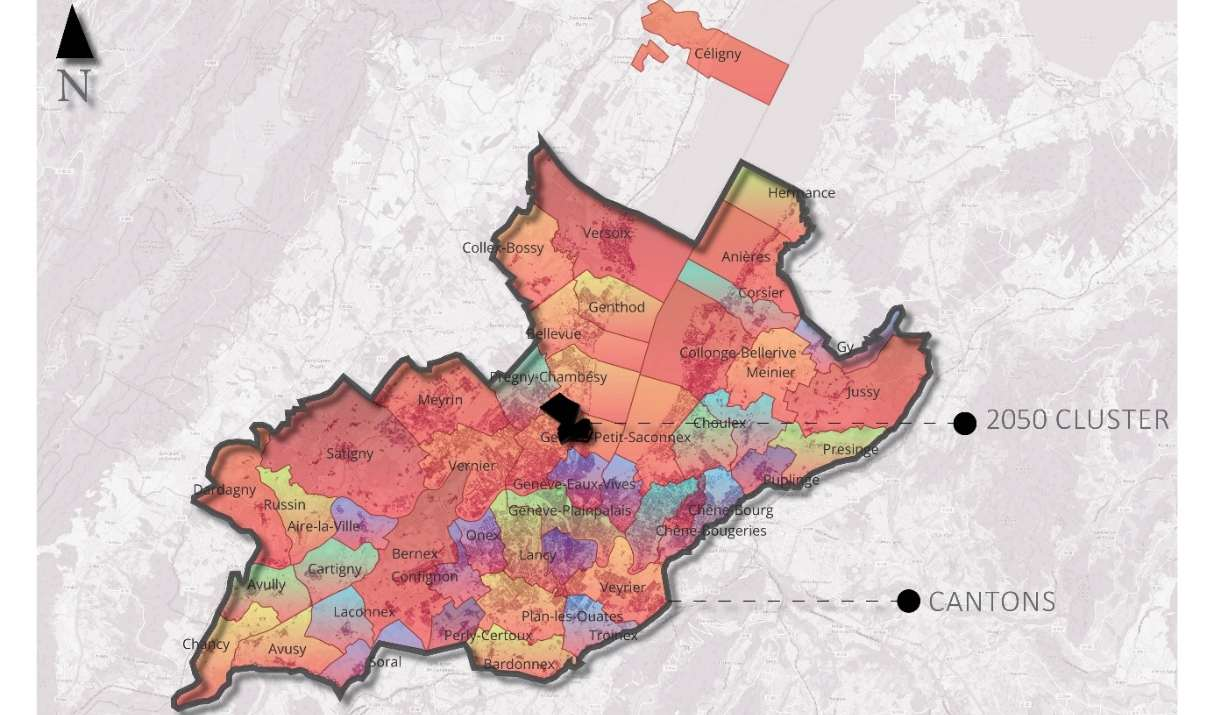 Geneva cantons and 2050 clusters